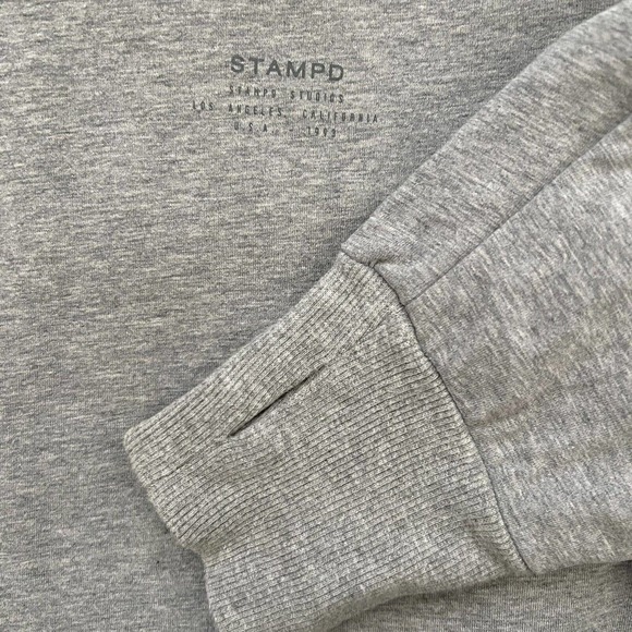 Stampd Women's Unisex Gray Pullover Hoodie with Scoop Hem & Thumb Holes - Large - Picture 6 of 15